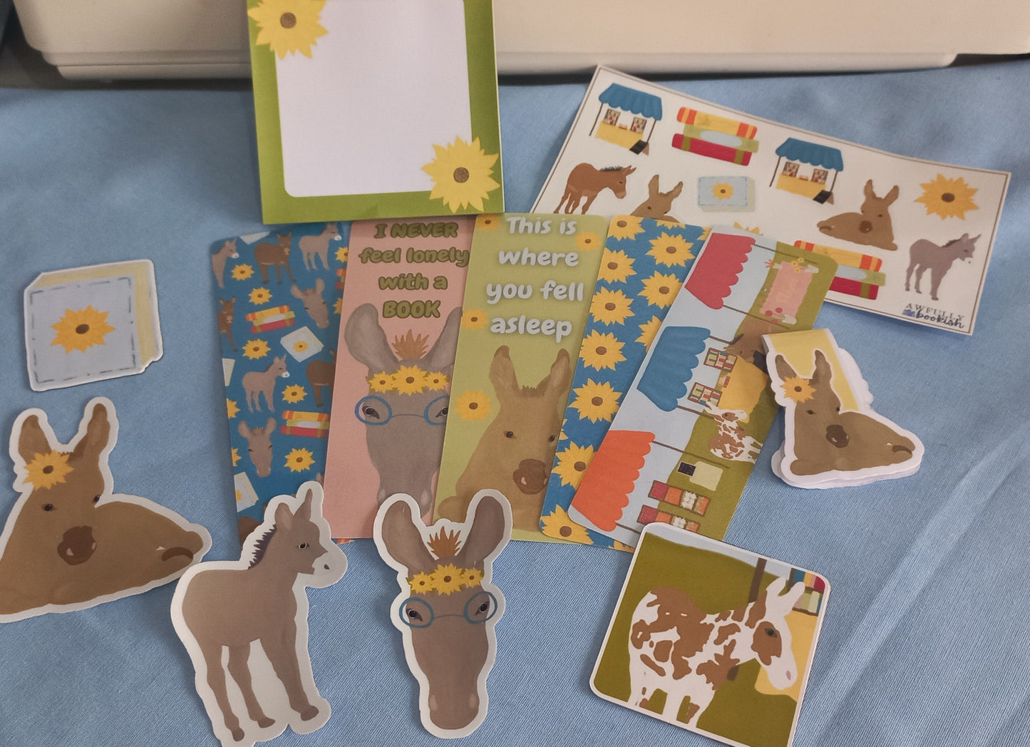 Donkeys and Sunflowers Stationery Set