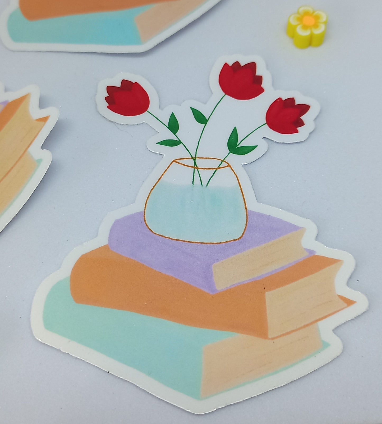Flowers and Bookstacks Stationery Set