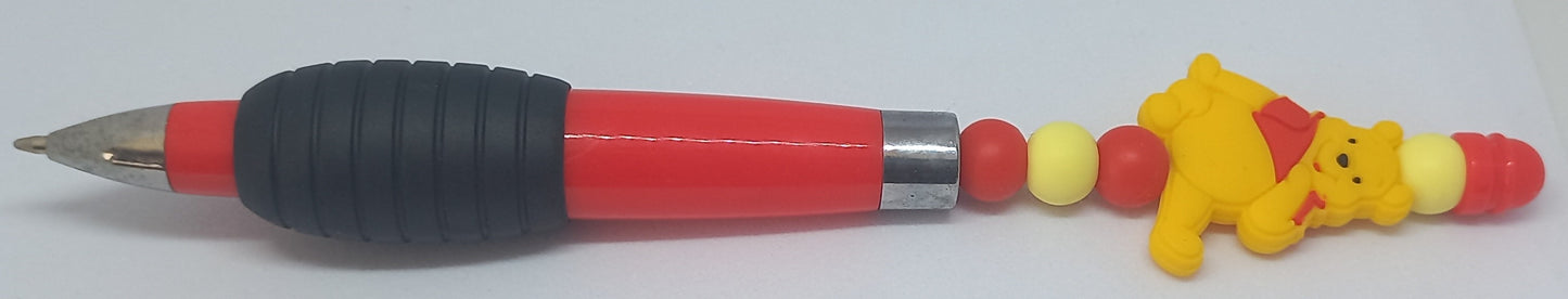 Red Chunky Beaded Pen