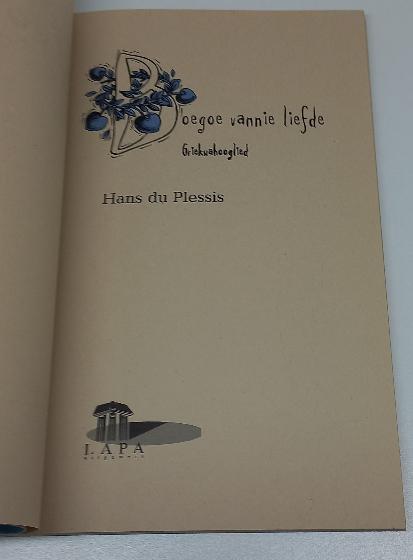 Boegoe Vannie Liefde by Hans Du Plessis (Poetry)