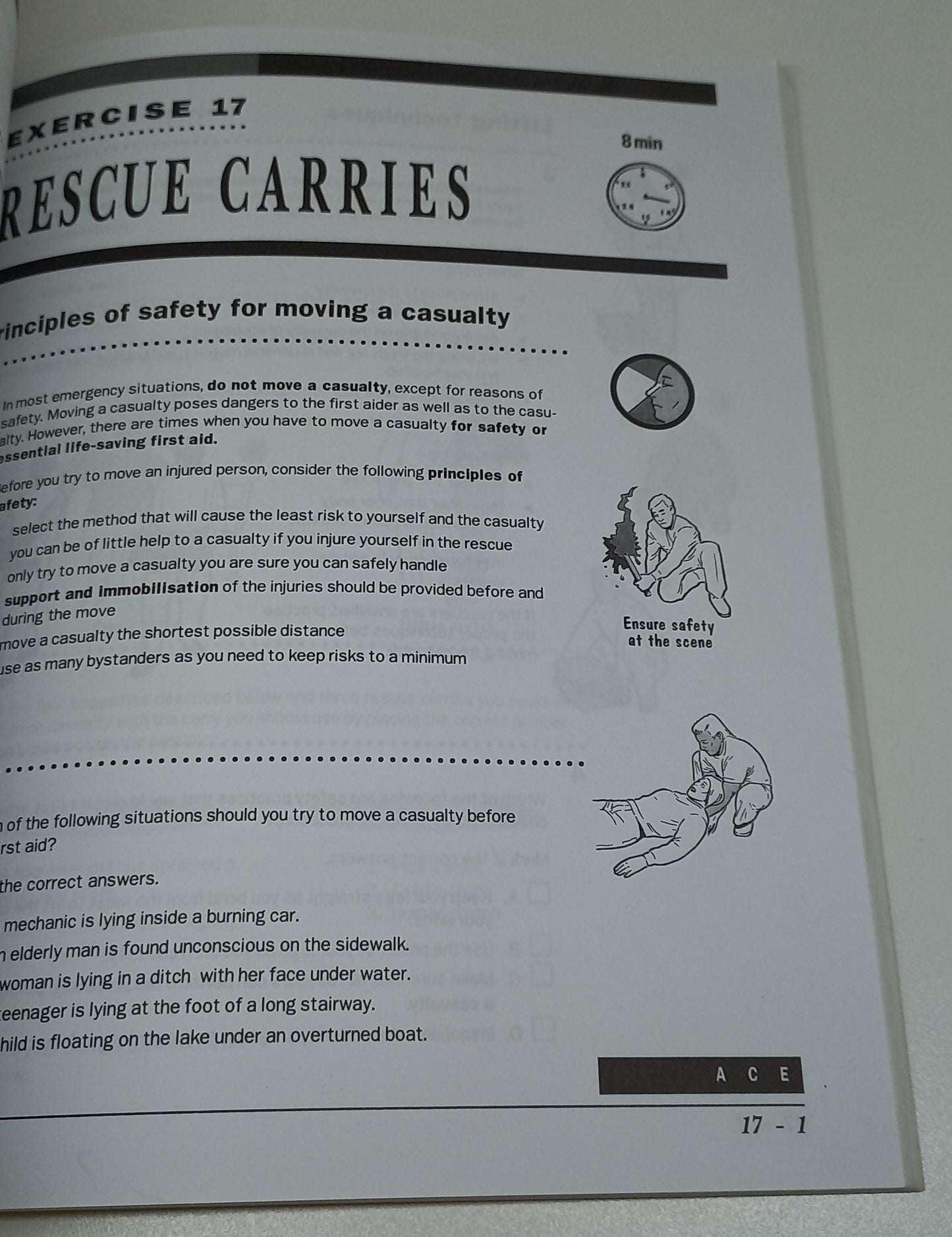 First Aid First on the Scene Standard Level Safety Oriented Workbook by St John Ambulance First Edition 1998