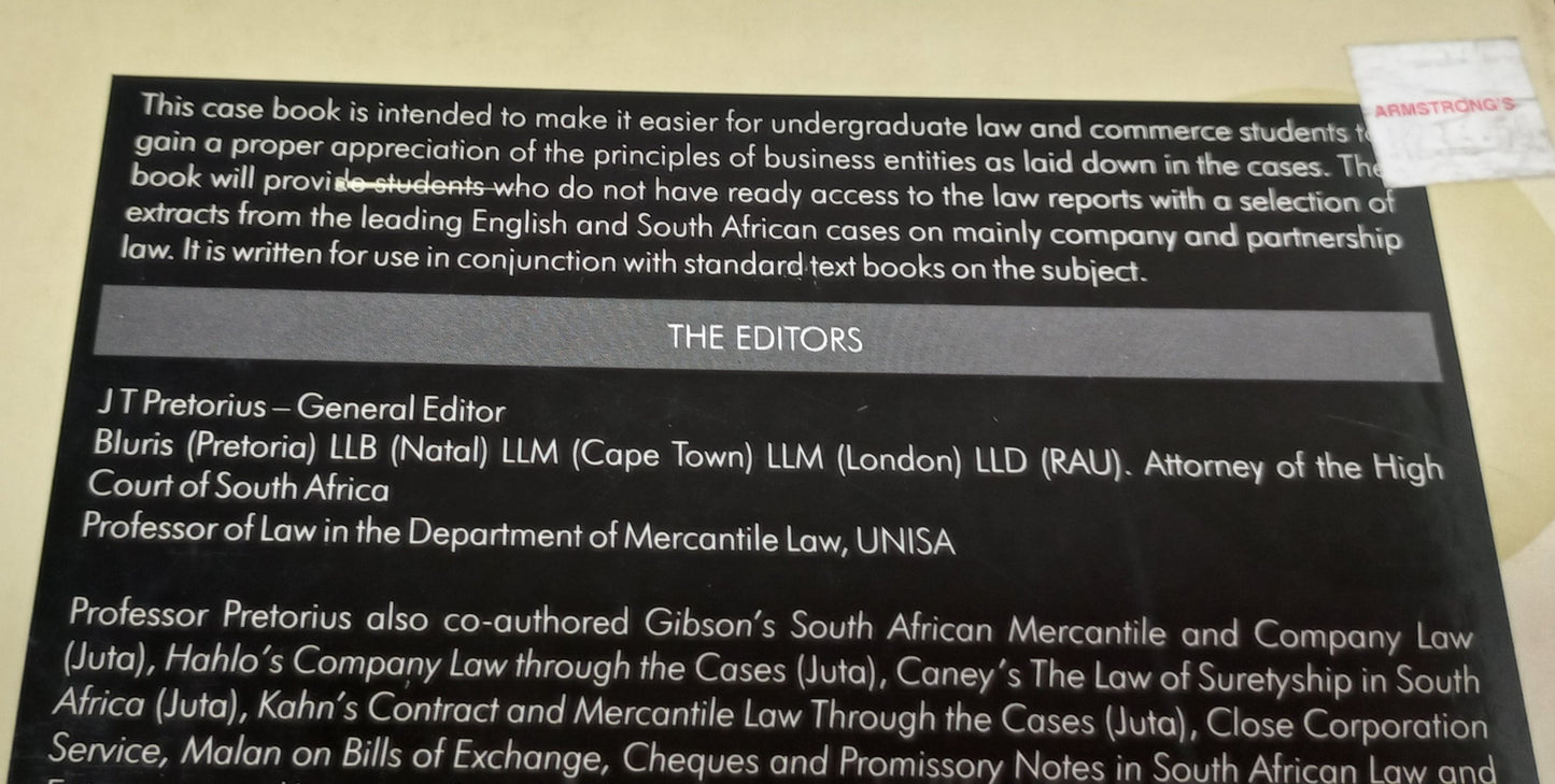 Student Case Book on Business Entities 3rd Edition