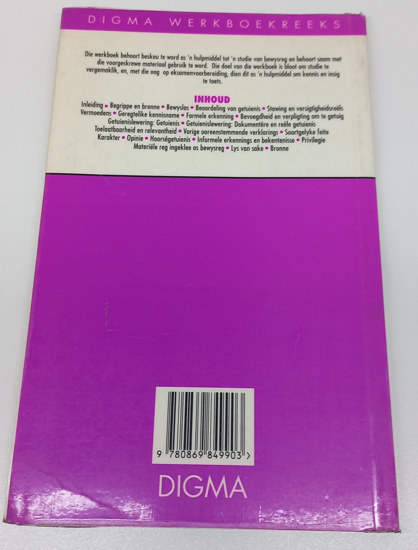 Werkboek Vir Bewysreg - C.W.H. Schmidt