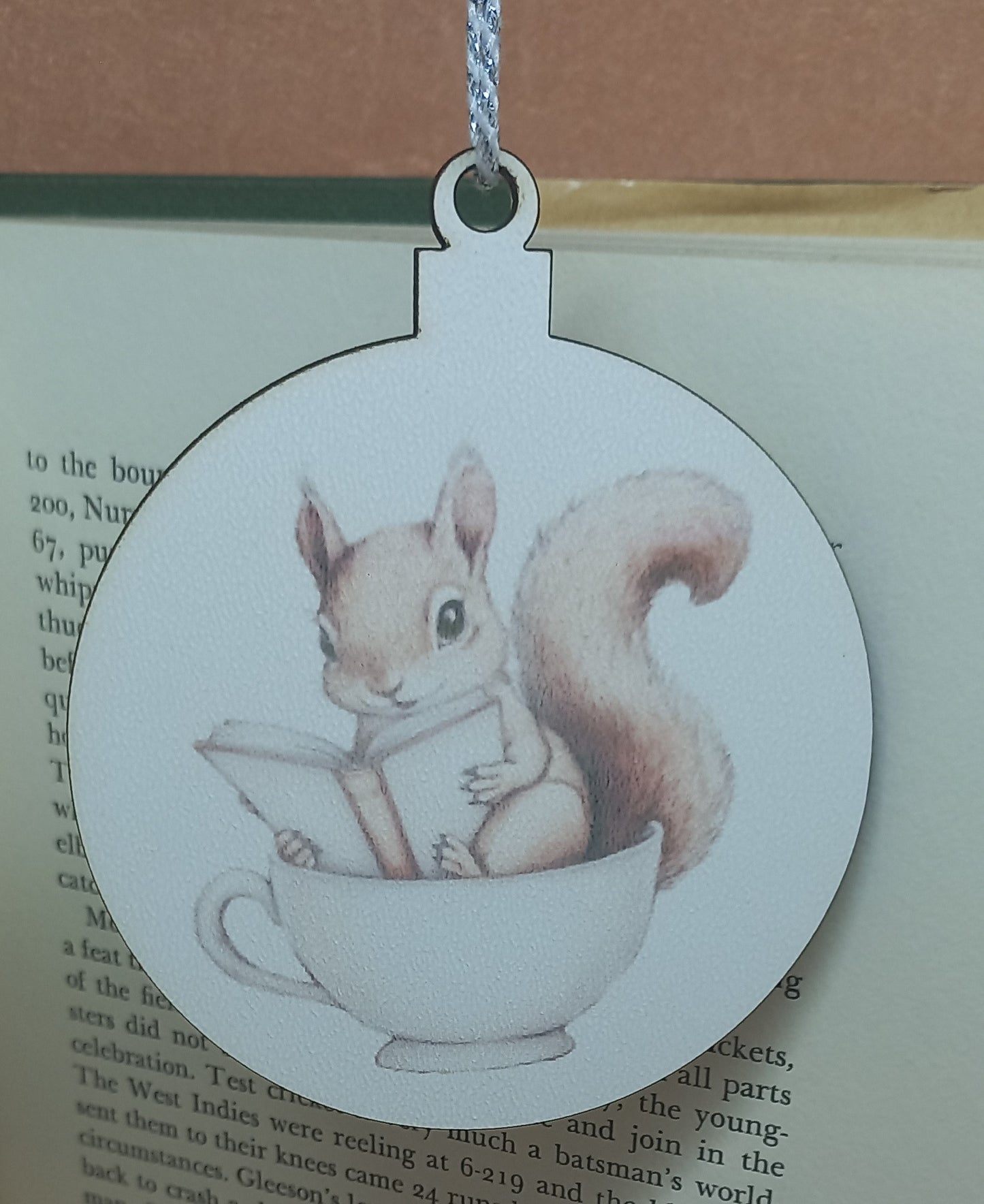 Squirrel Reading A Book Bauble