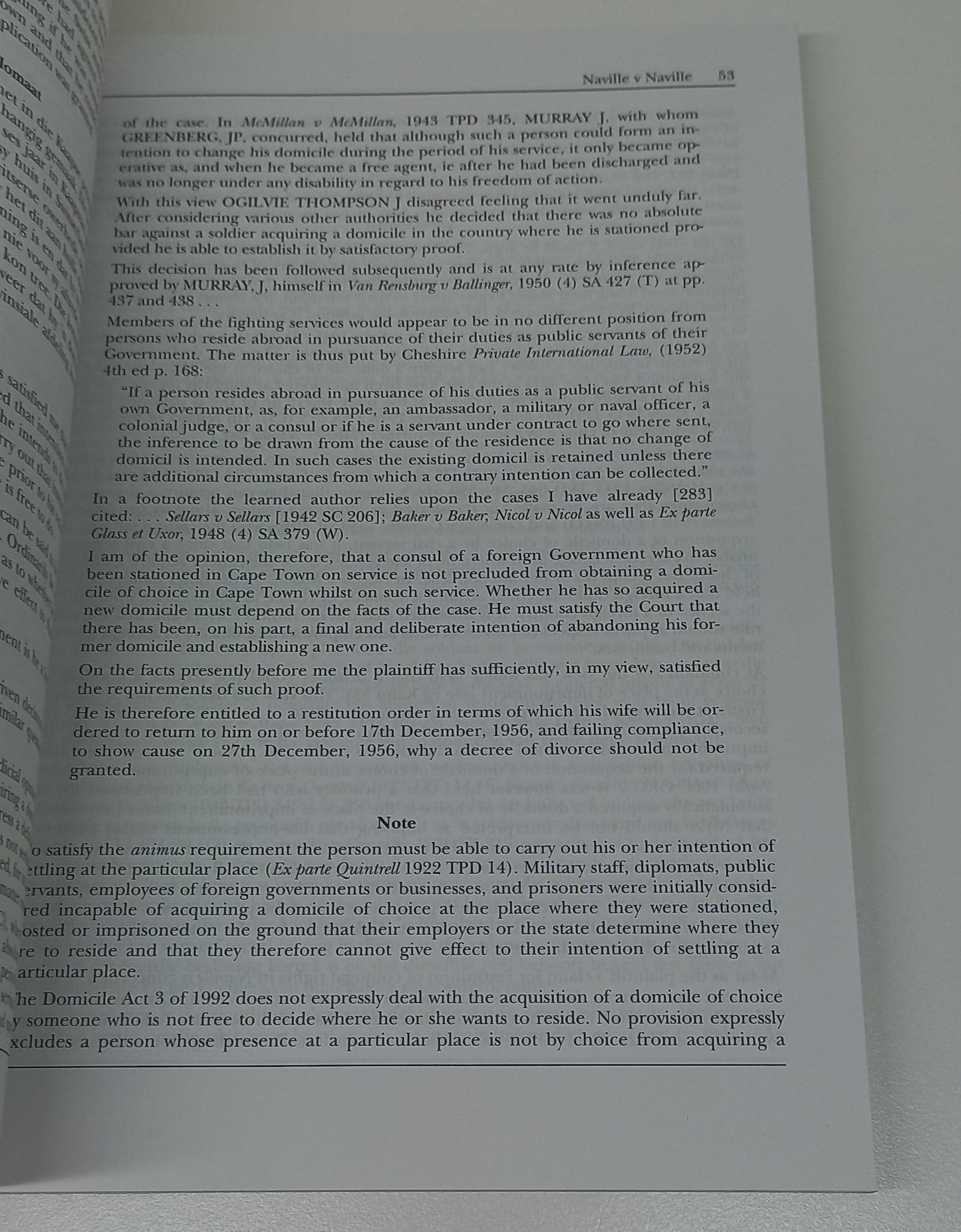 Casebook on the South African Law of Persons / Vonnisbundel oor die Suid-Afrikaanse Personereg Second Edition 2003 by D.S.P Cronje & J. Heaton