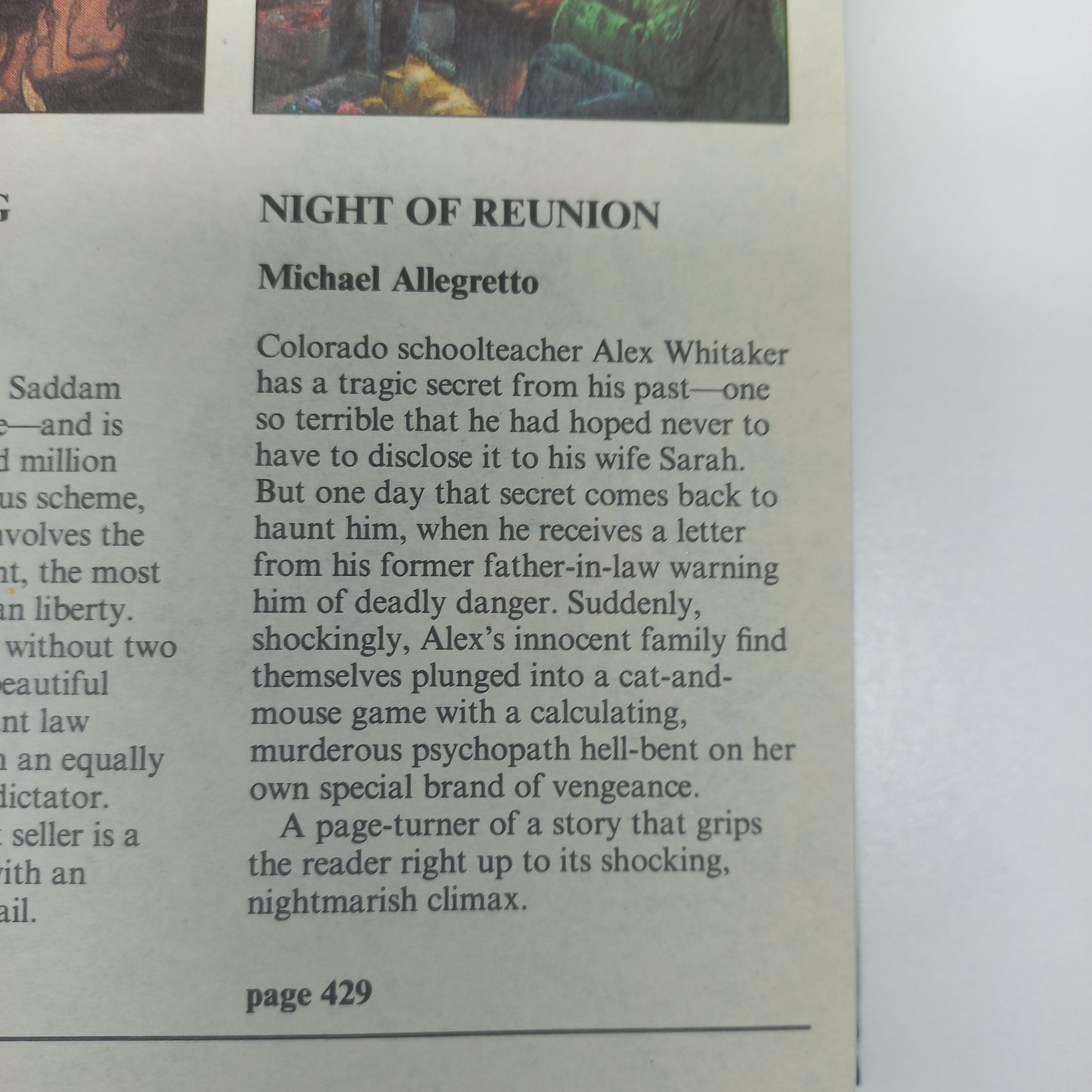 Thunder Point by J. Higgins, The Old House at Railes by M.E. Pearce, Honour Among Thieves by J. Archer & Night of Reunion by M. Allegretto Reader's Digest (4 in 1)
