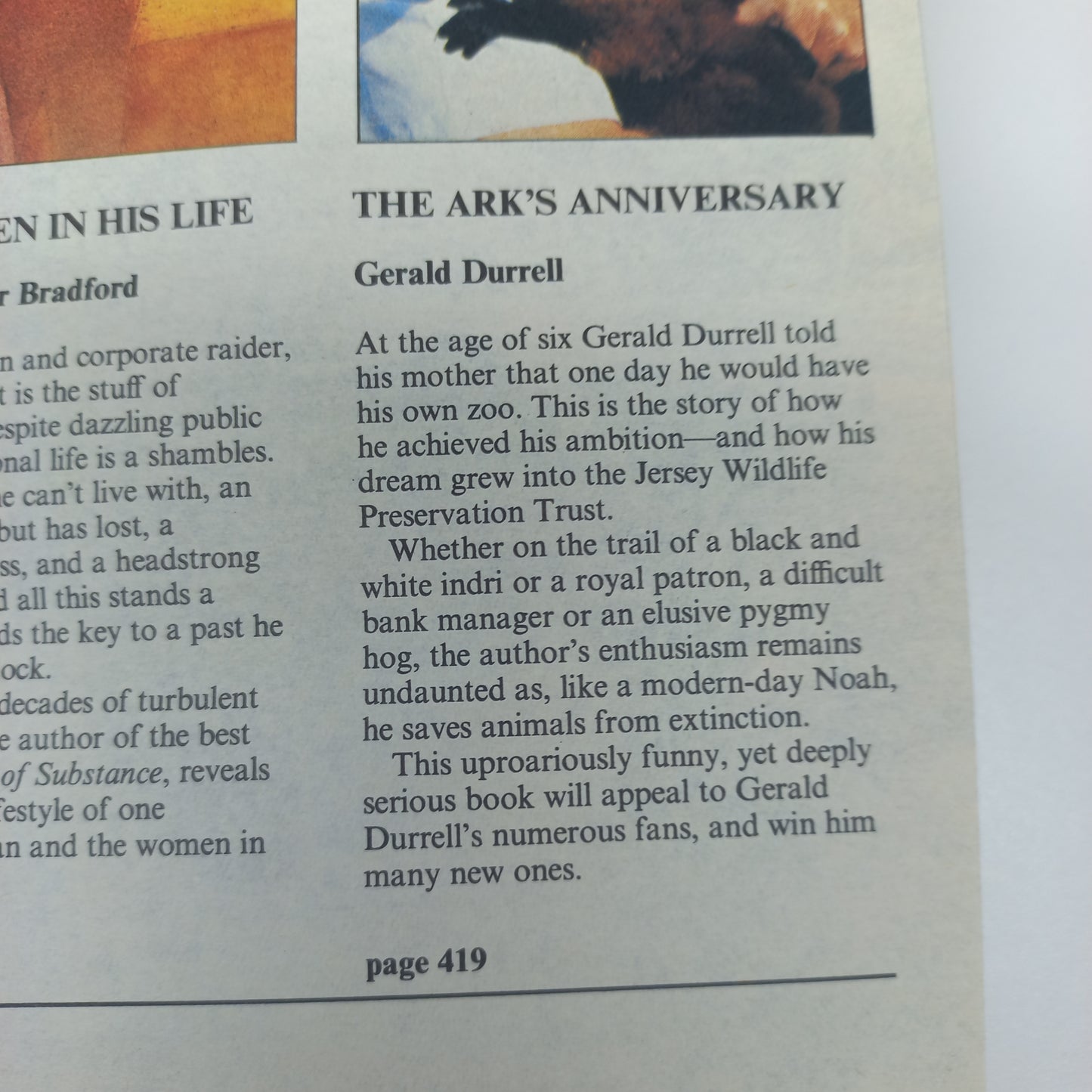 Deathwatch by C. Falconer, Hunter in the Dark by M. Hughes, The Women in His Life by B.T. Bradford & The Ark's Anniversary by G. Durrell Reader's Digest (4 in 1)