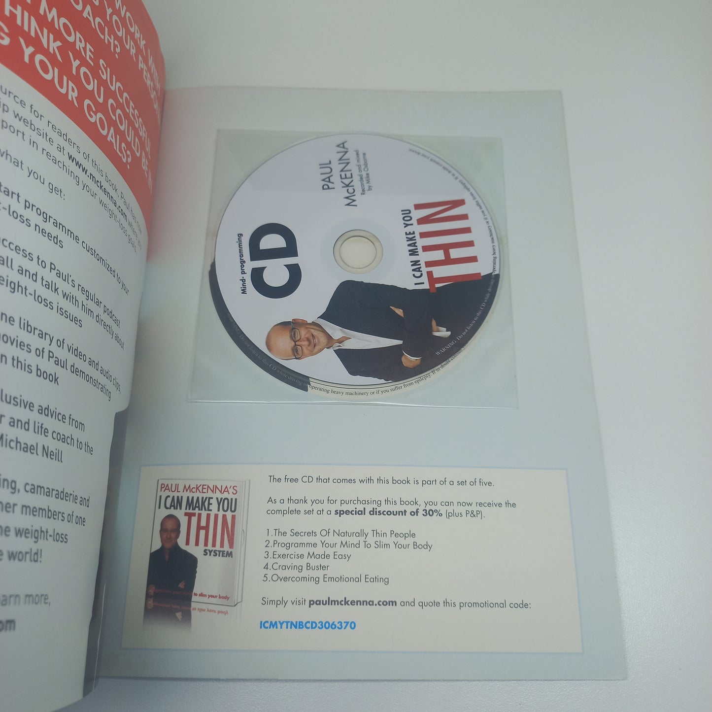 I Can Make You Thin: Love Food, Lose Weight by Paul McKenna (WITH CD, NO DVD)