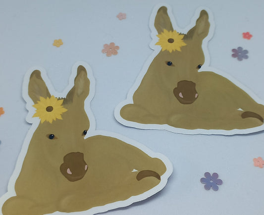Little Brown Donkey Sticker
