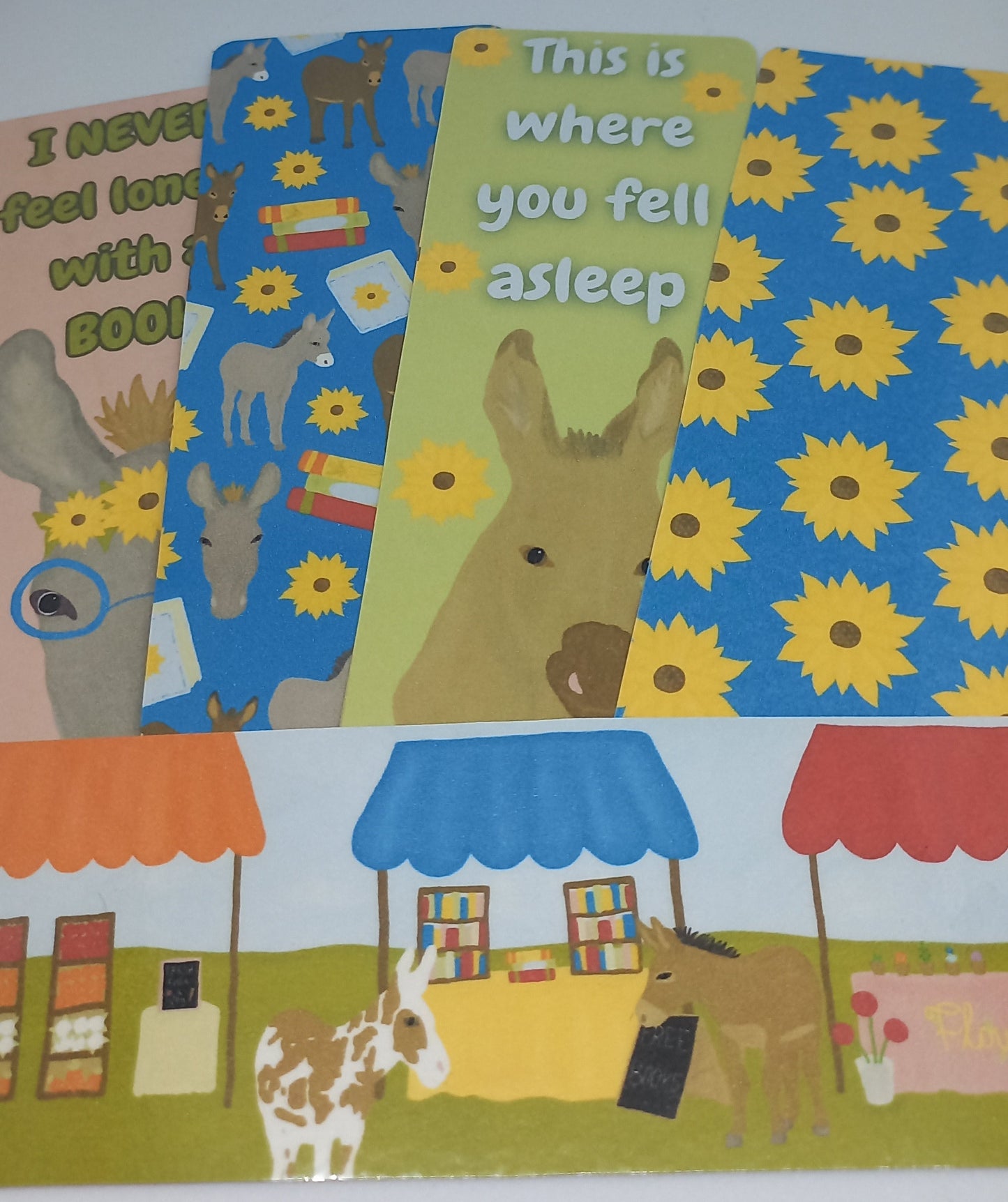 Donkeys and Sunflowers Traditional Bookmarks