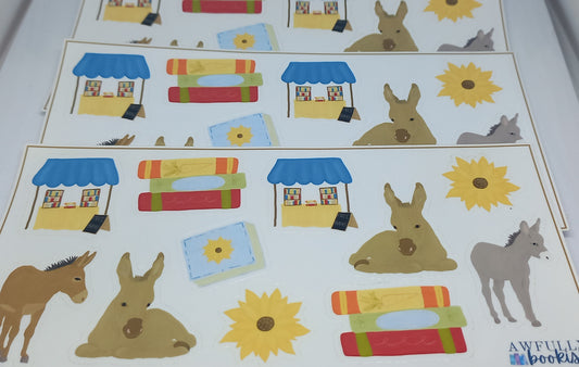 Donkeys and Sunflowers Sticker Sheet