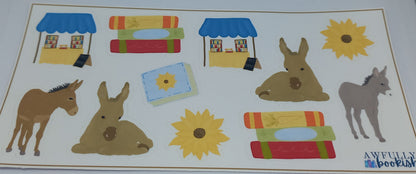 Donkeys and Sunflowers Sticker Sheet
