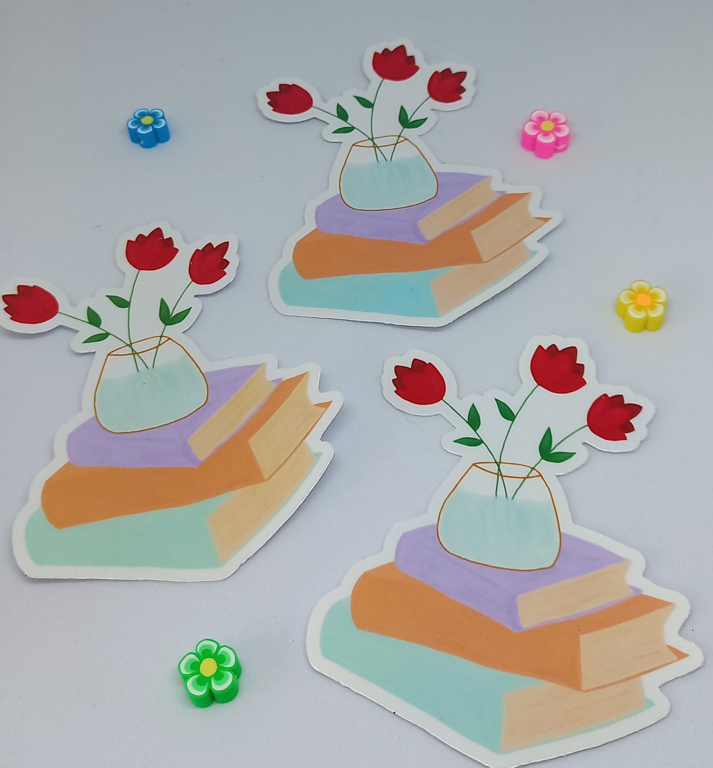 Floral Bookstack Sticker