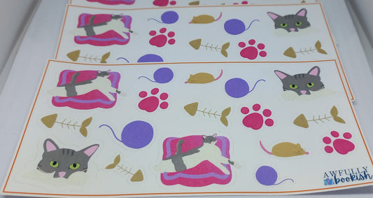 Reading Cats Sticker Sheet