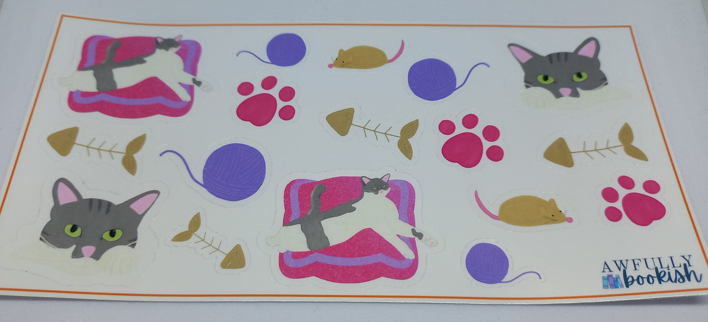 Reading Cats Sticker Sheet