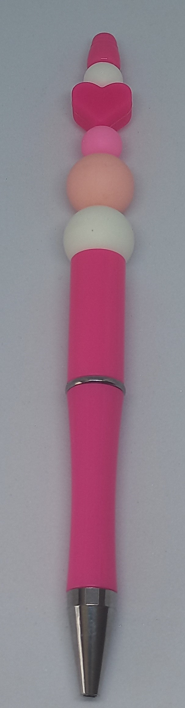 Bright Pink Beaded Pen