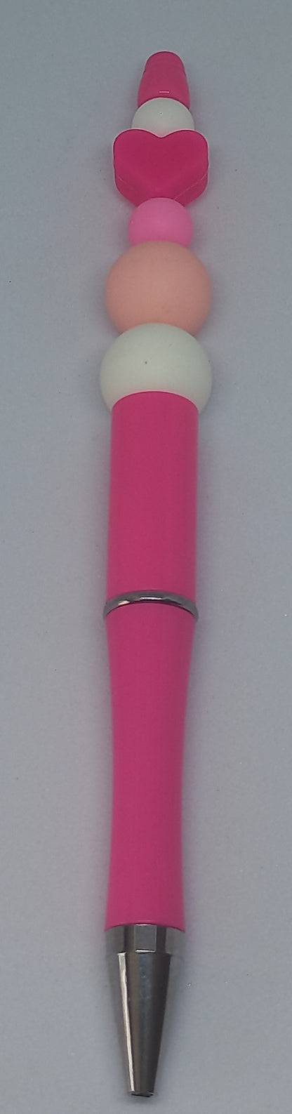 Bright Pink Beaded Pen