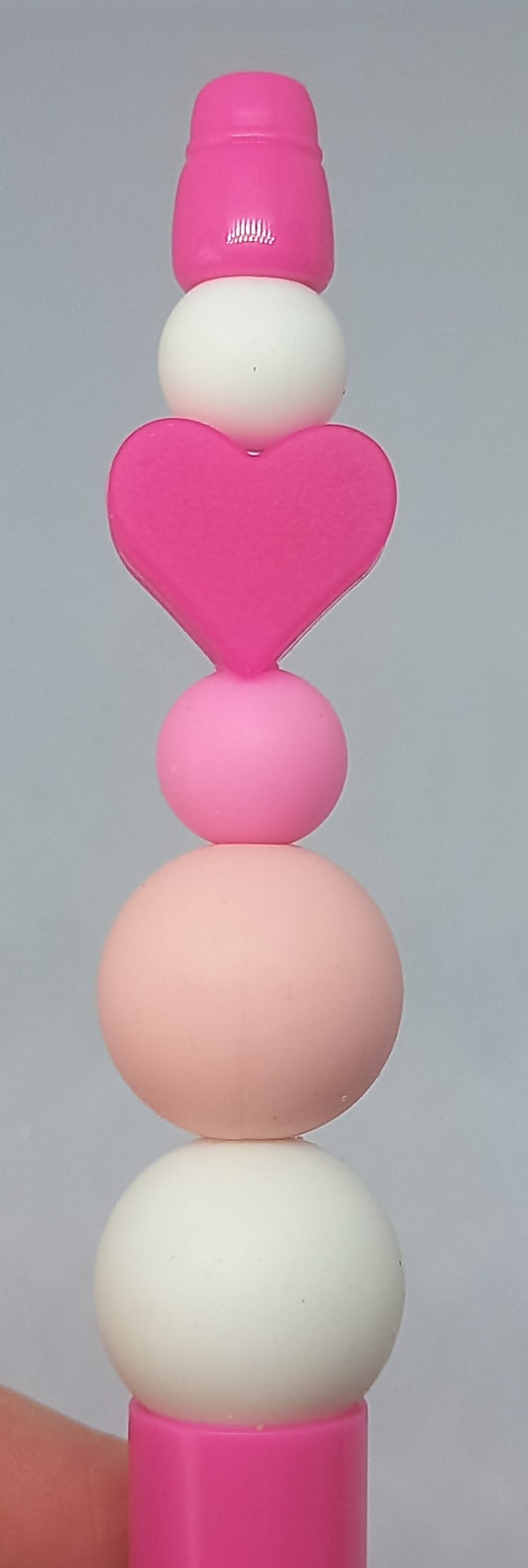 Bright Pink Beaded Pen