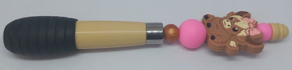 Beige Chunky Beaded Pen