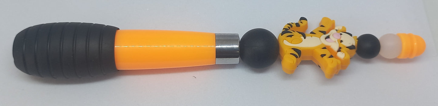 Orange Chunky Beaded Pen
