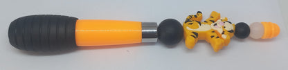 Orange Chunky Beaded Pen