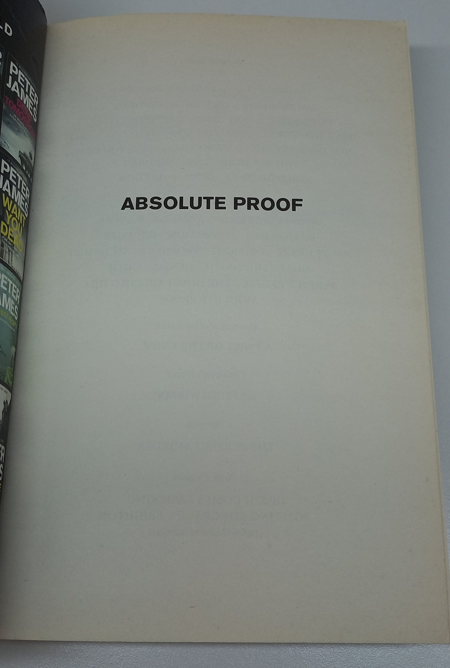 Absolute Proof by Peter James