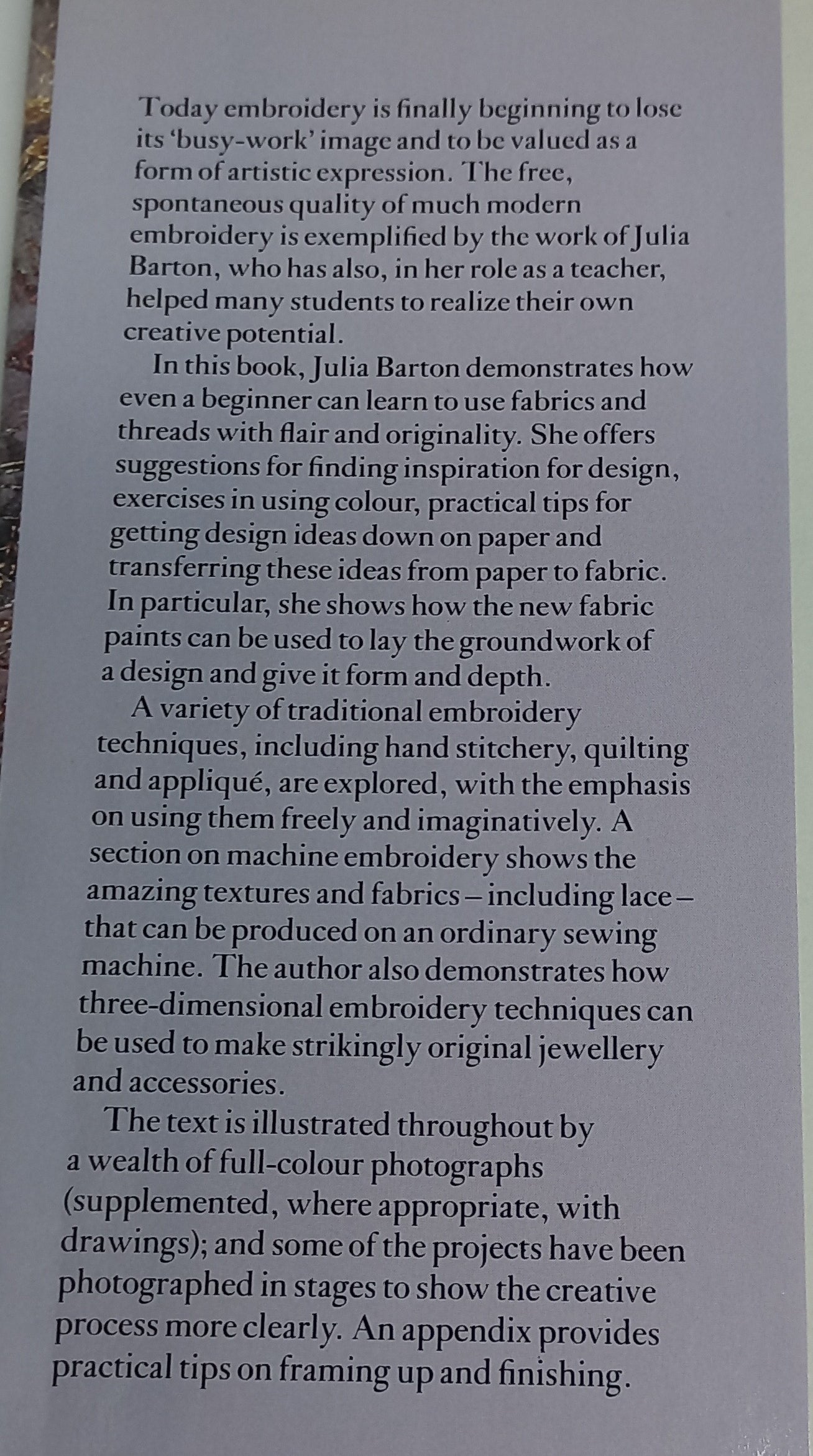 The Art of Embroidery by Juila Barton