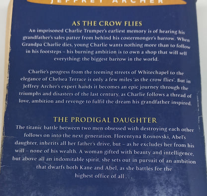 As the Crow flies (Standalone novel) & The Prodigal Daughter (Kane & Abel #2) by Jeffrey Archer