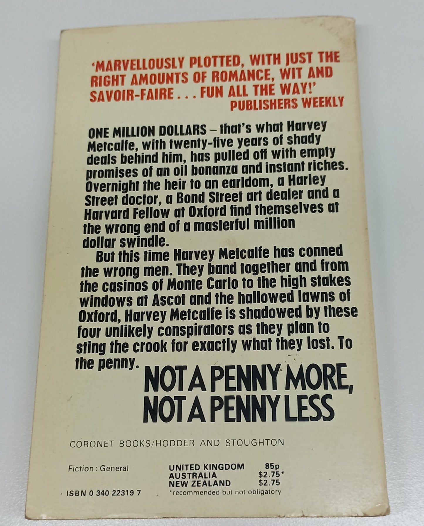 Not a Penny More, Not a Penny Less by Jeffrey Archer
