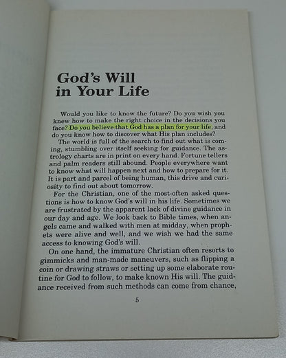 How to Know God's Will in Your Life by Morris L. Venden