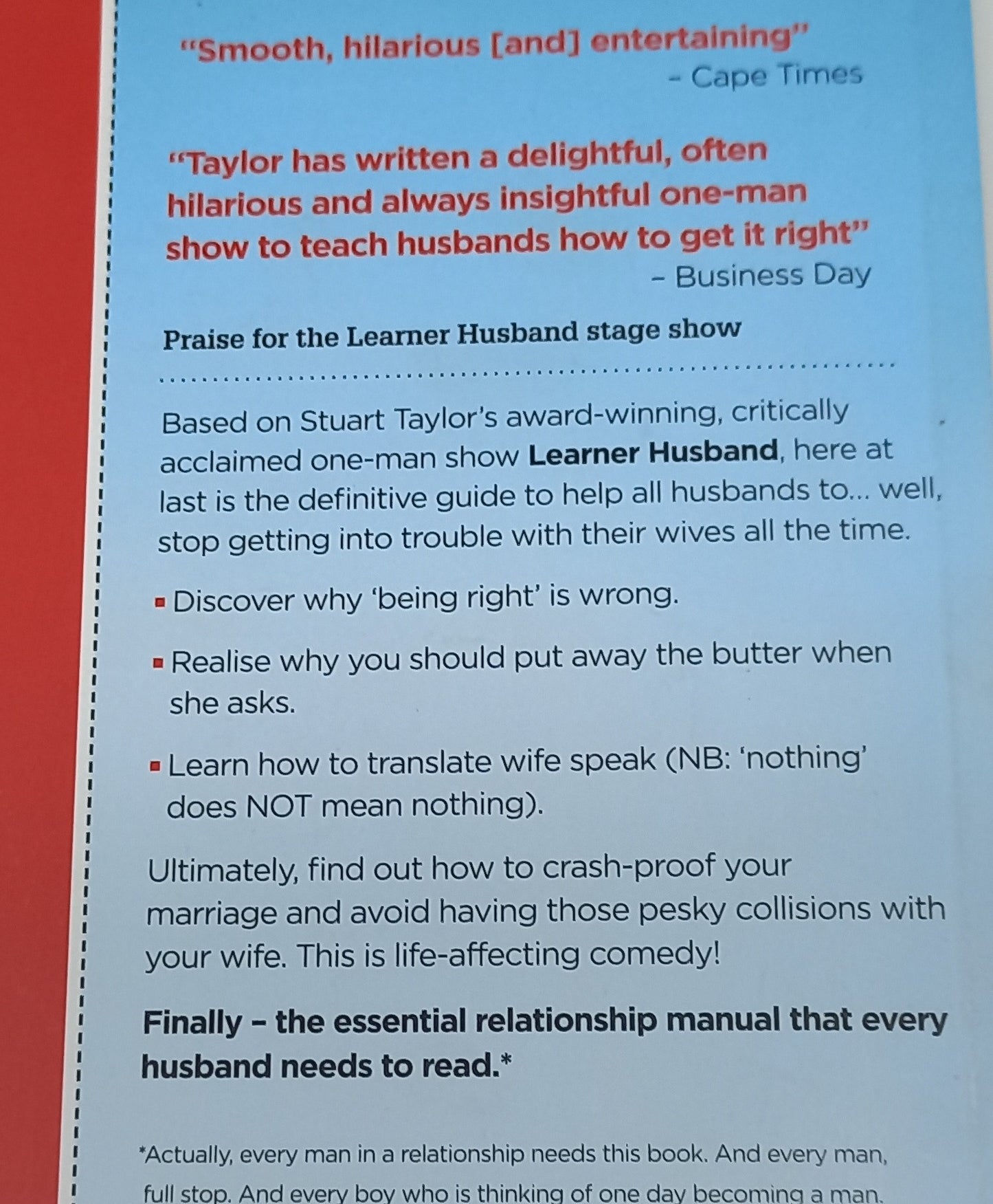 Learner Husband: A Handy Guide for Avoiding Collisions with Your Wife by Stuart Taylor & Heinrich Reisenhofer