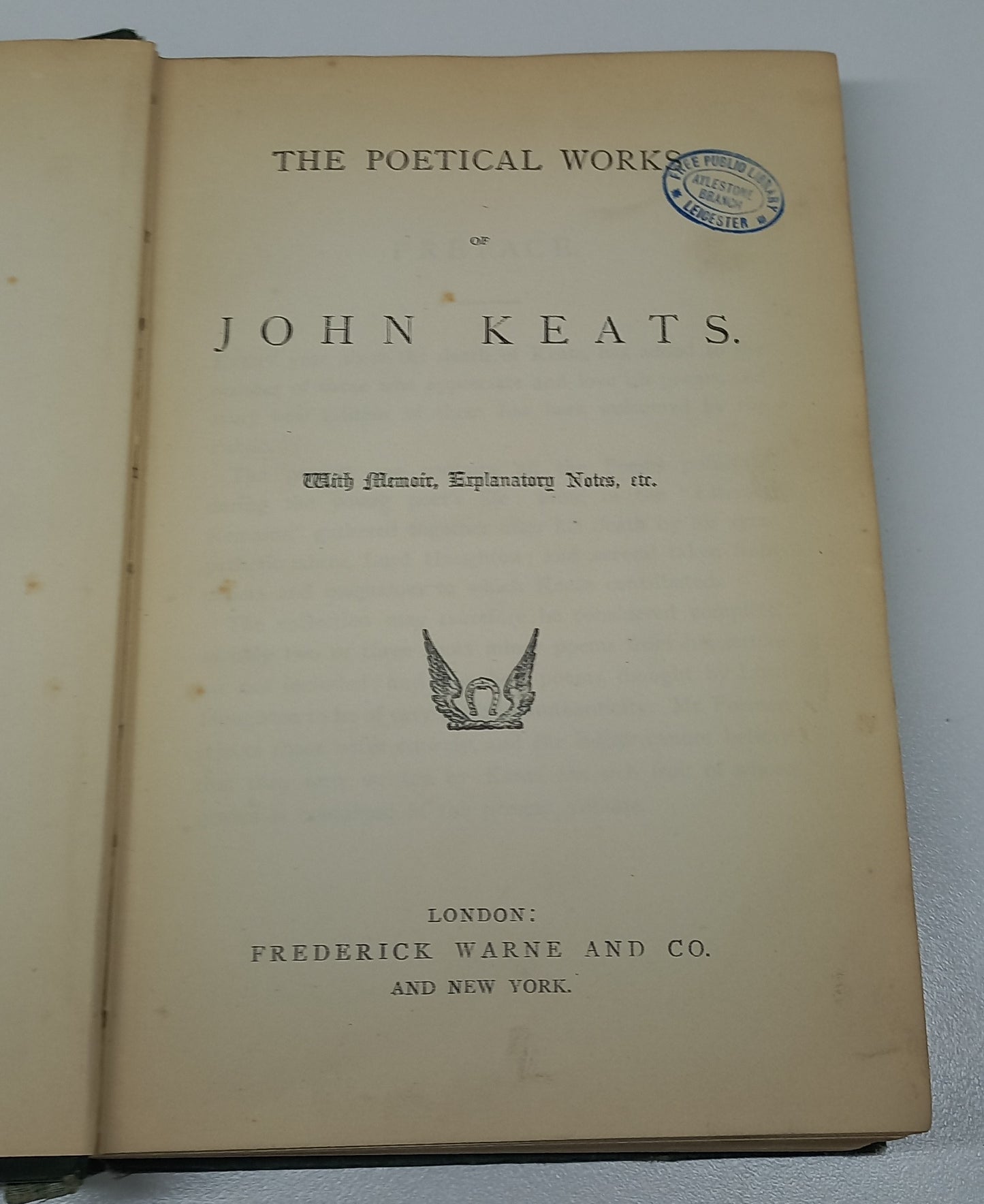The Poetical Works of John Keats with Memoir and Explanatory Notes (The Chandos Classics)