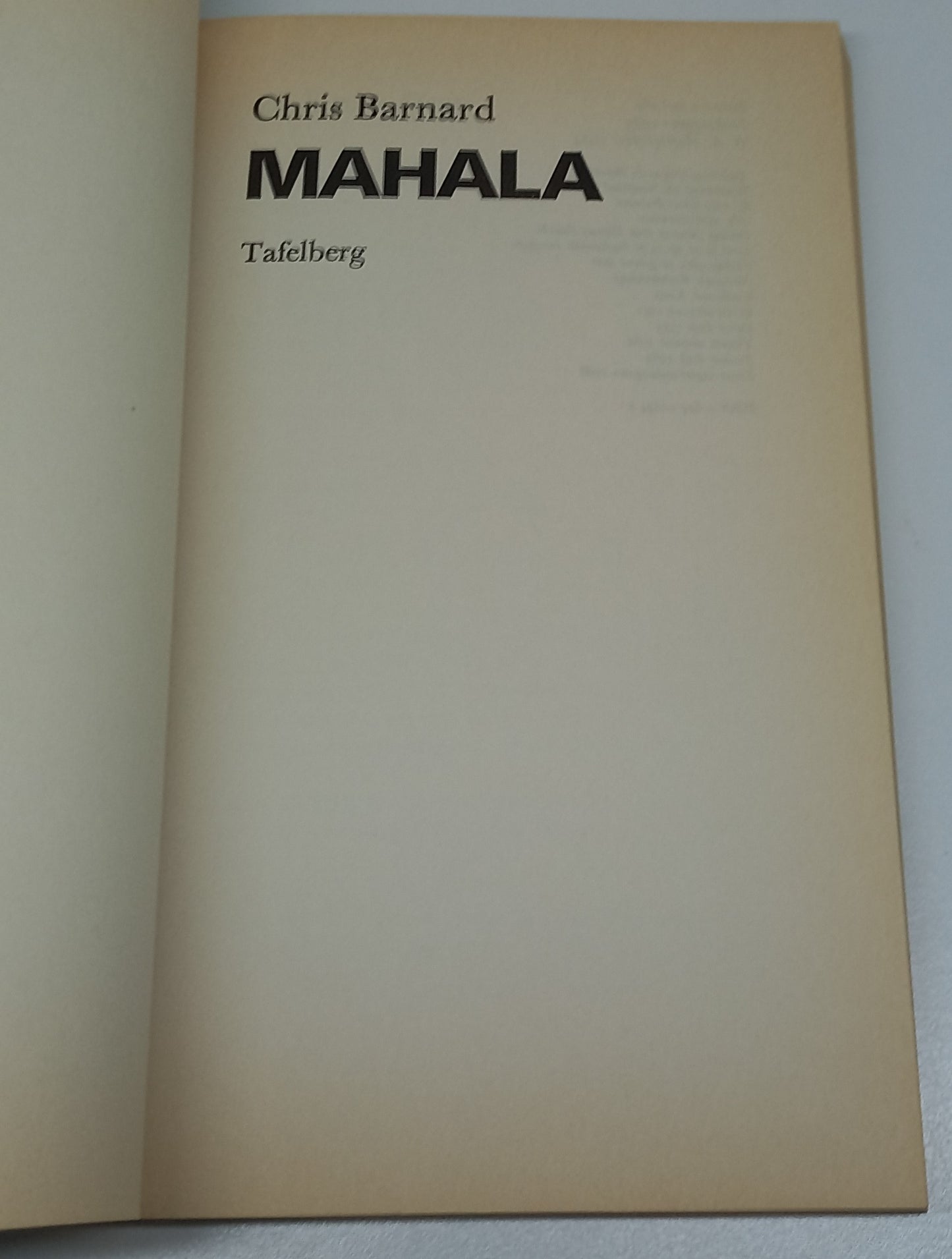 Mahala by Chris Barnard