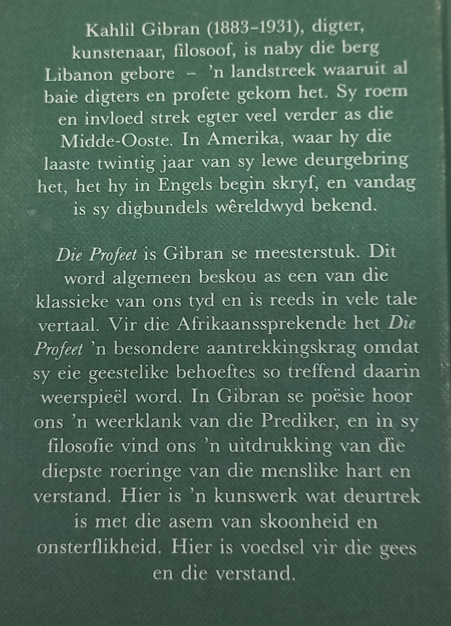 Die Profeet by Kahlil Gibran