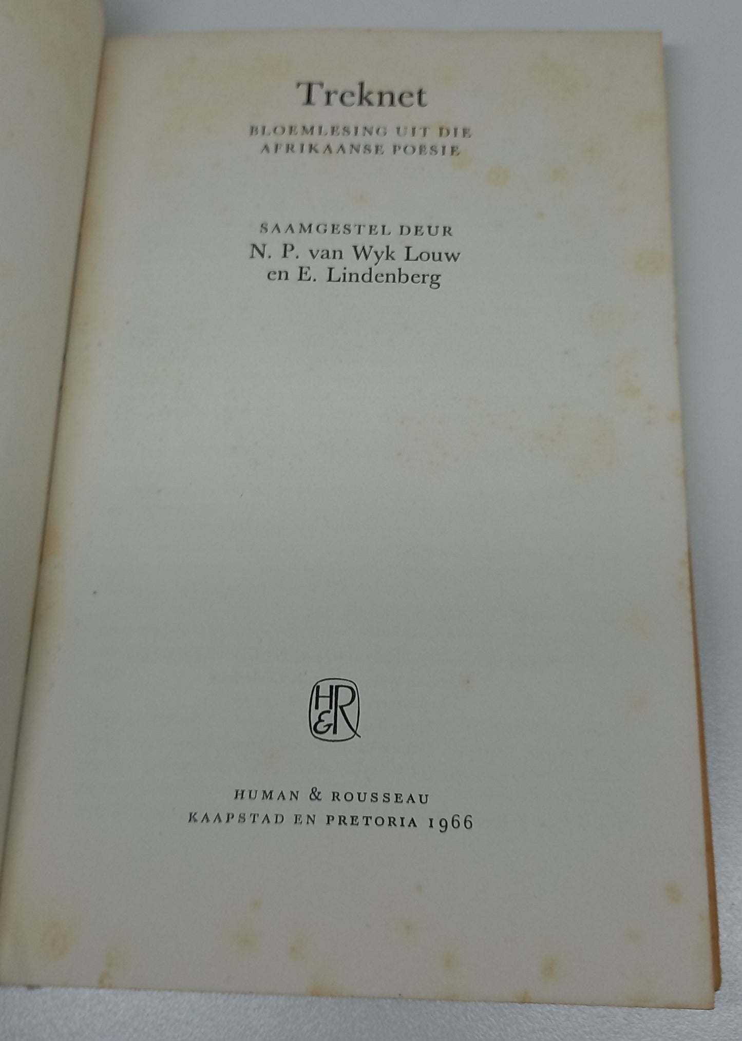 Treknet Bloemlesing Uit Die Afrikaanse Poesie by N.P. Van Wyk Louw & E. Lindenberg