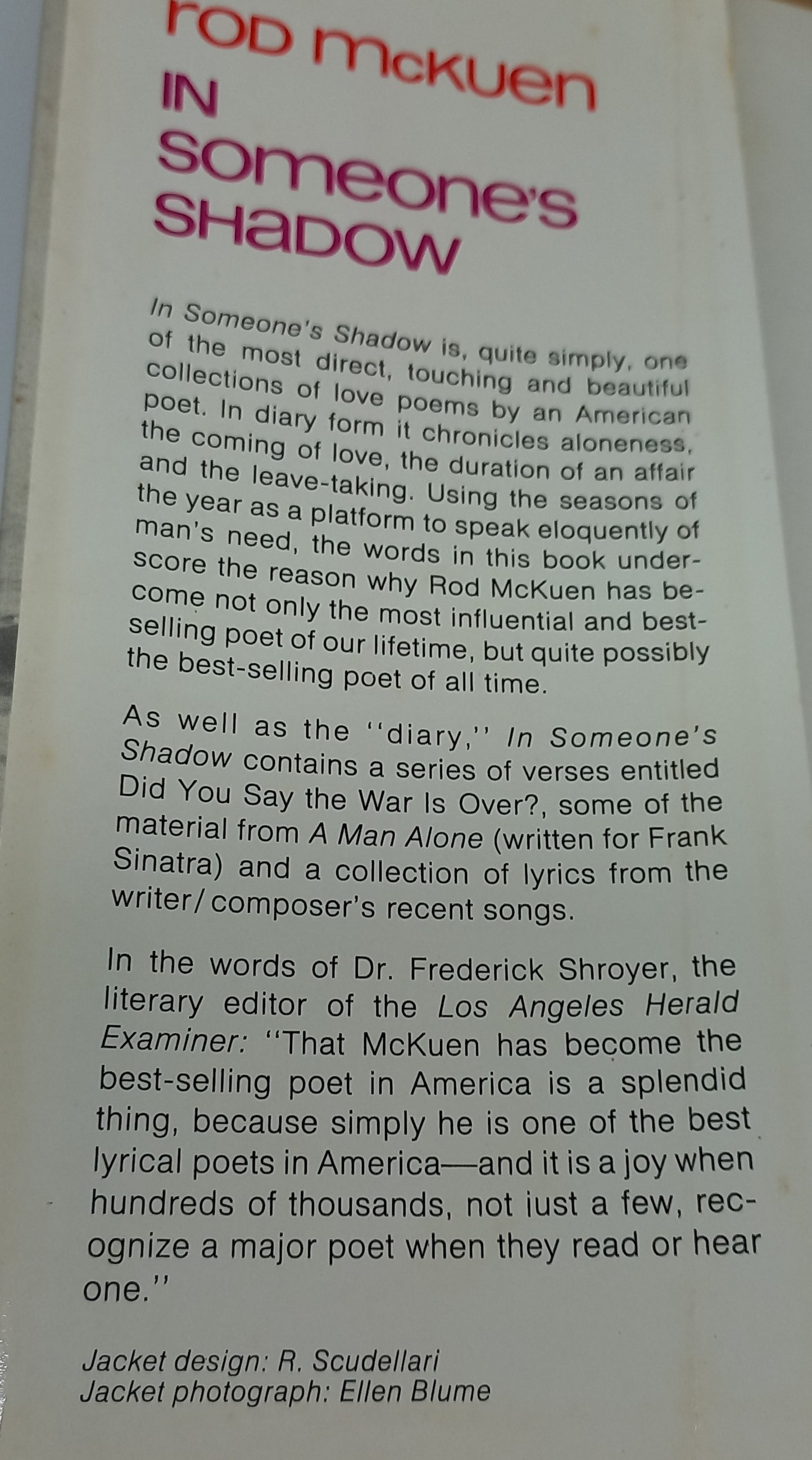 Rod McKuen In Someone's Shadow (Poems)