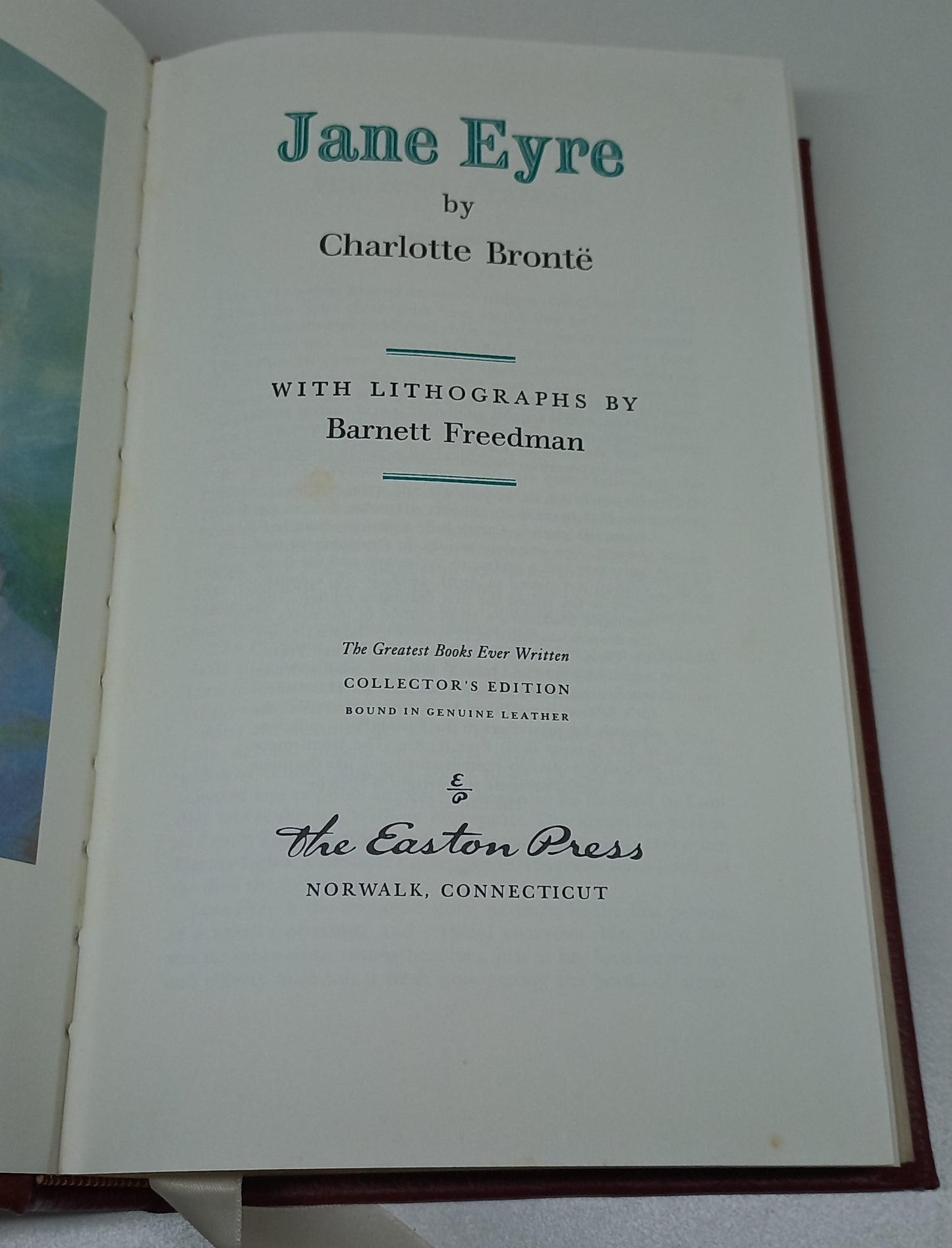 Jane Eyre by Charlotte Brontë (COLLECTOR'S EDITION) Printed in 1978