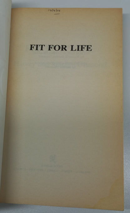 Fit For Life by Harvey & Marilyn Diamond (Includes Some Recipes)