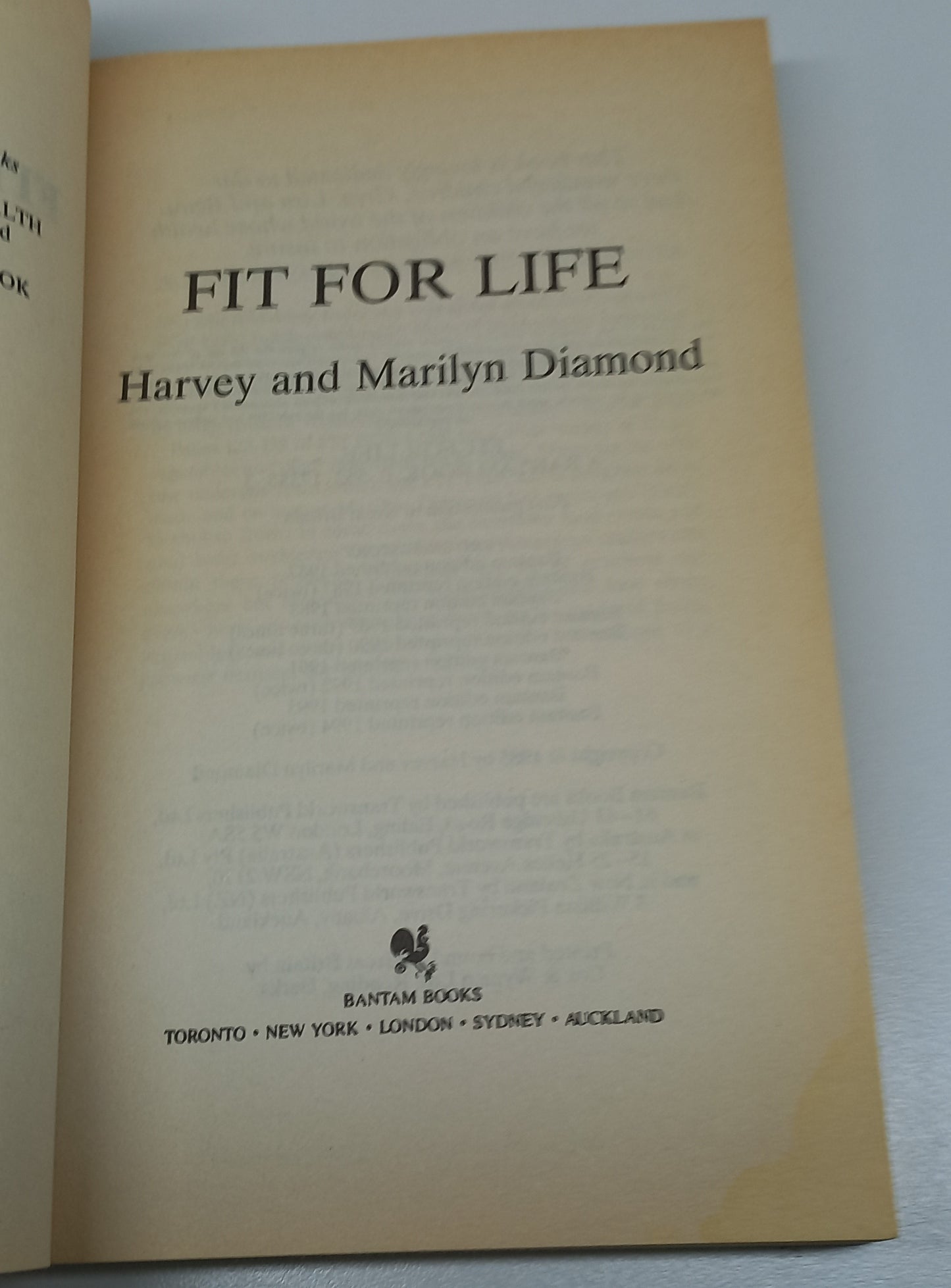 Fit For Life by Harvey & Marilyn Diamond (Includes Some Recipes)