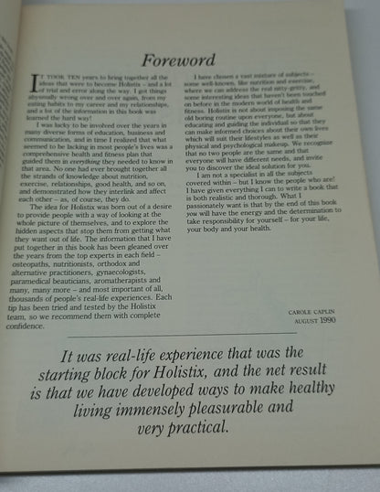 Holistix: The Revolutionary New Approach to Looking & Feeling Great by Carole Caplin & Sylvia Caplin