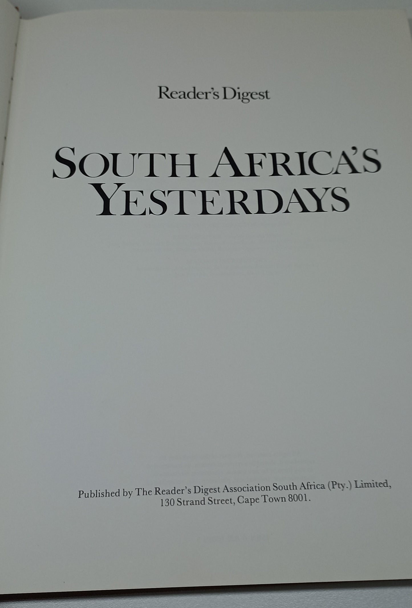 South Africa's Yesterdays by Reader's Digest