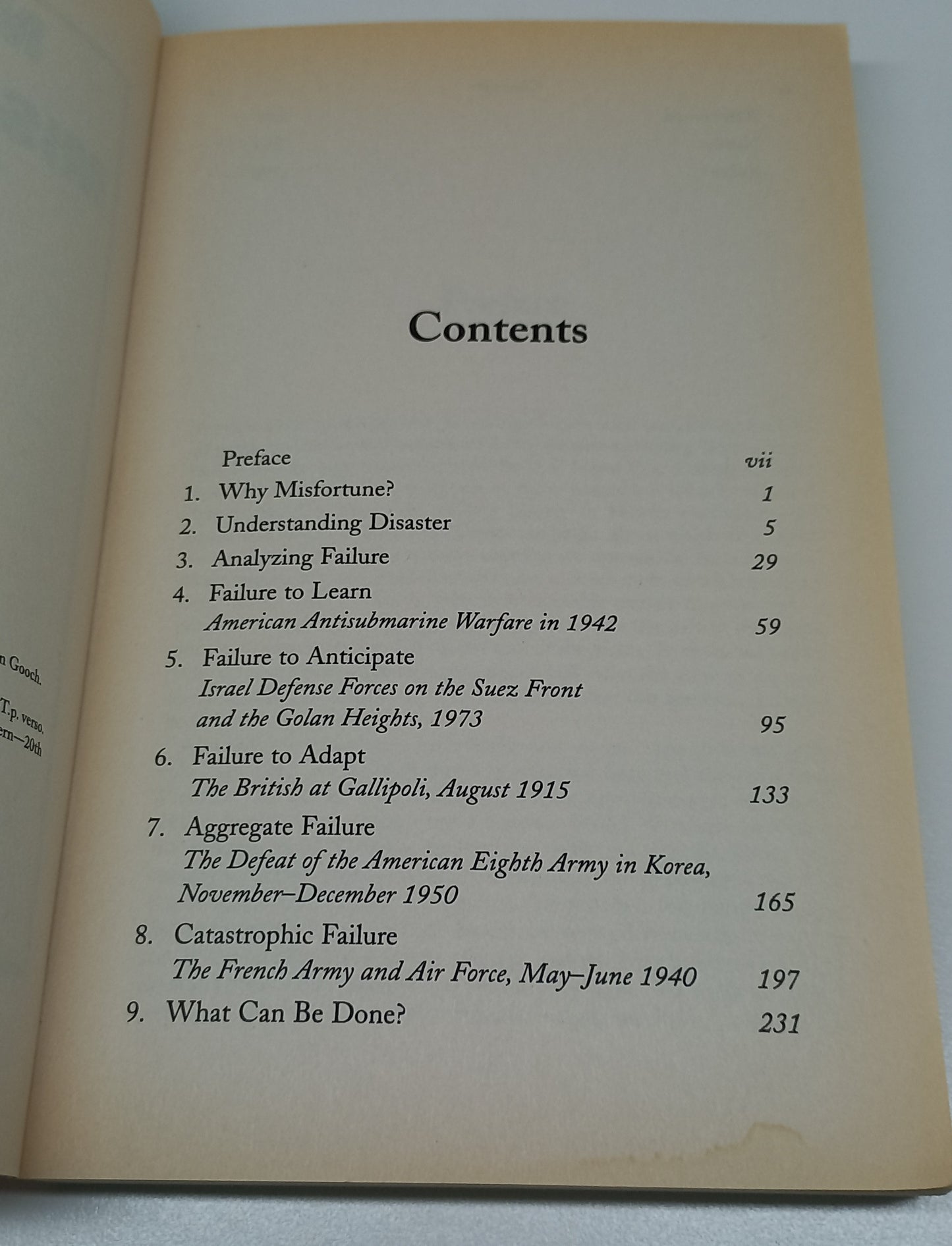 Military Misfortunes: The Anatomy of Failure In War by Eliot A. Cohen & John Gooch
