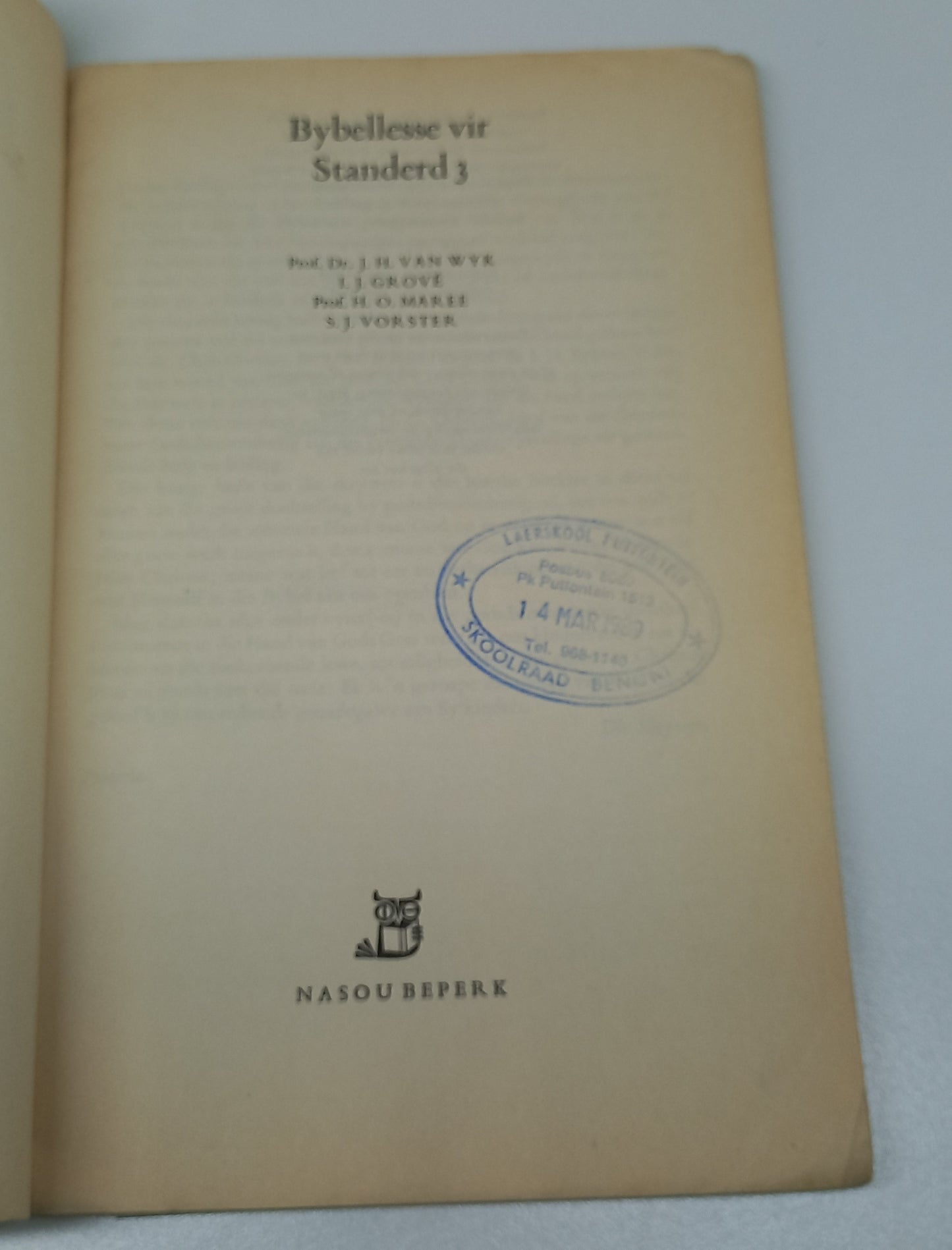 Bybellesse vir Standerd 3 by J.H. Van Wyk, I.J. Grove, H.O. Maree & S.J Vorster