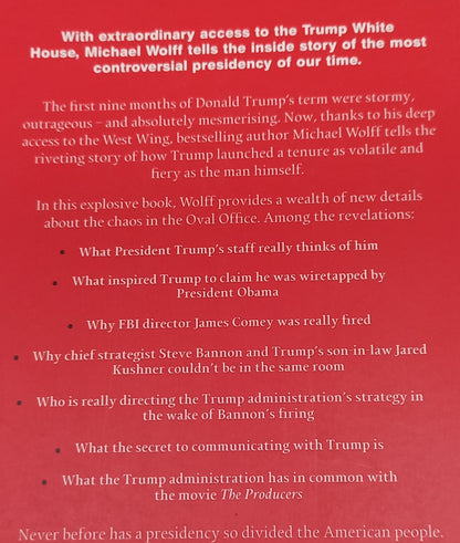Fire and Fury Inside the Trump White House by Michael Wolff