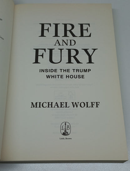 Fire and Fury Inside the Trump White House by Michael Wolff