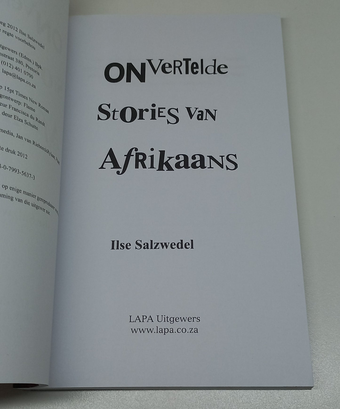 Onvertelde Stories Van Afrikaans by Ilse Salzwedel