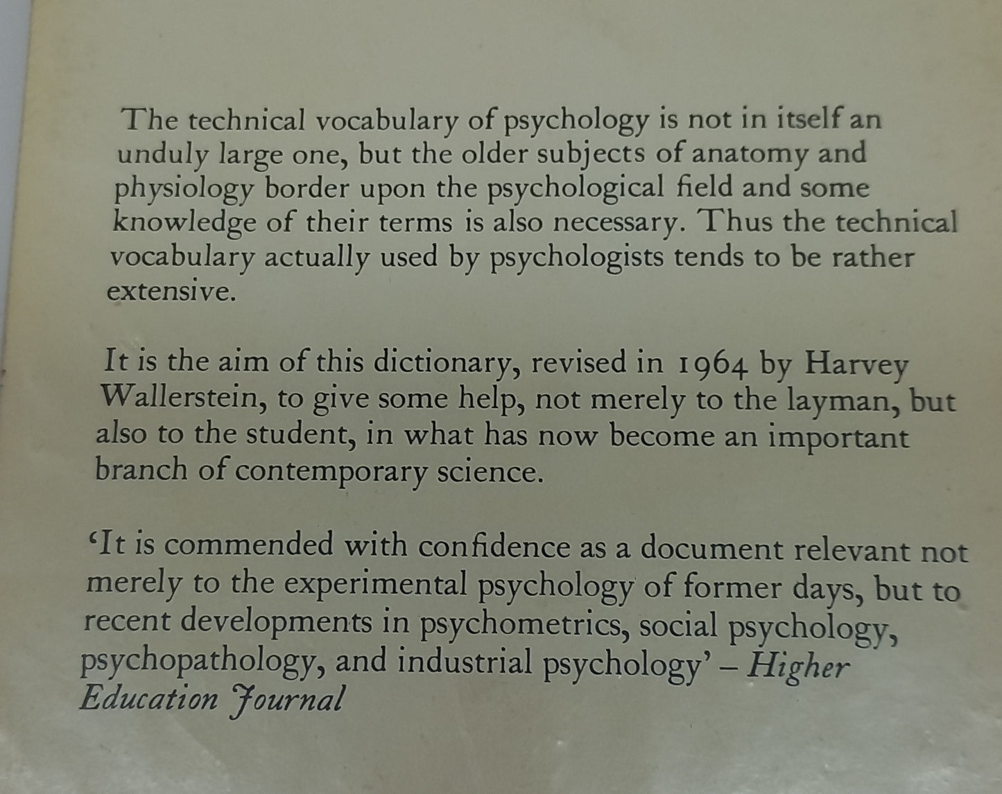 A Dictionary of Psychology