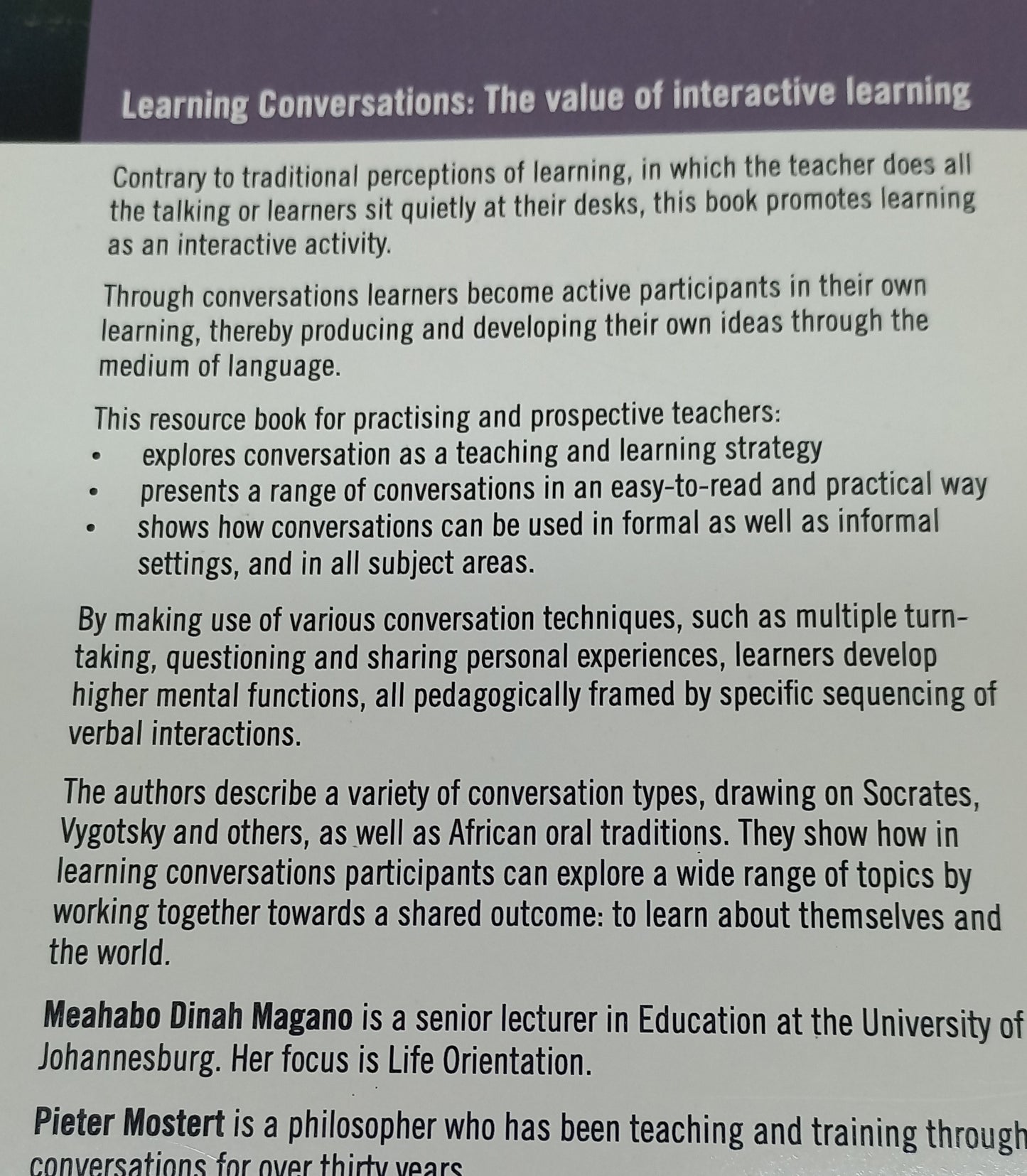 Learning Conversations: The Value of Interactive Learning