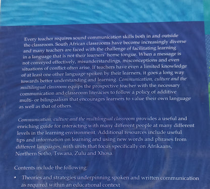 Communication, Culture and the Multilingual Classroom (CD INCLUDED)