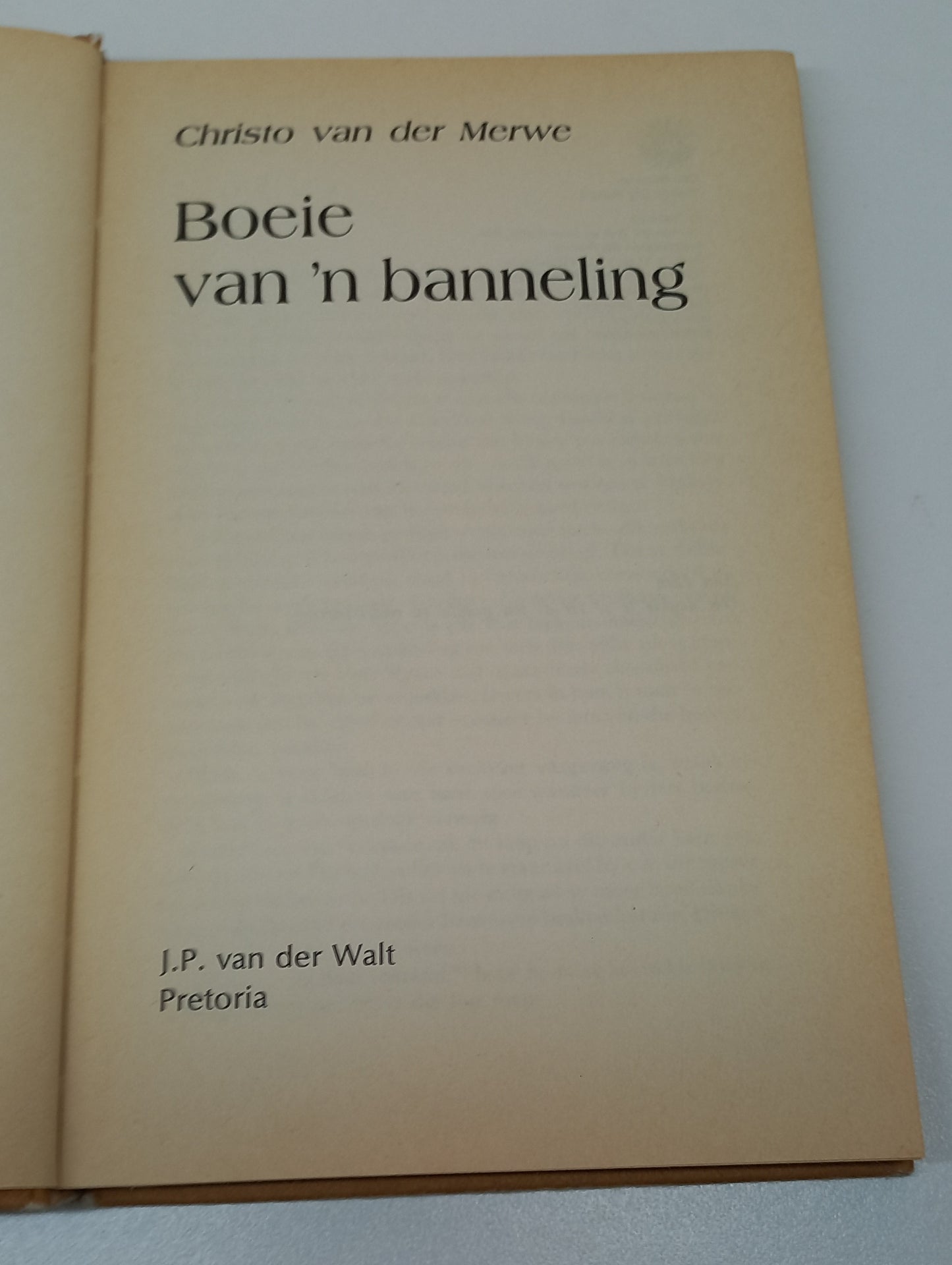 C. Van Der Merwe - Boeie Van 'n Banneling